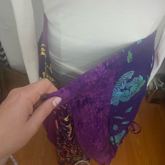 Vintage Tropical Reggae Maxi Skirt with adjustable Ruffles - Picture 11 of 12